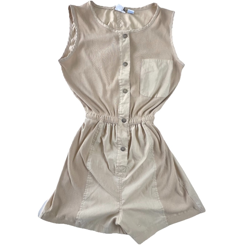 Tidewater Shorts Romper Snap Front Sleeveless Tan Women's Size‎ Medium
